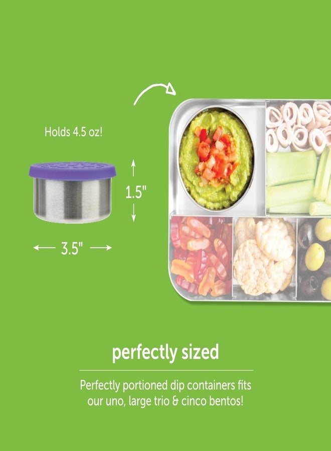 LunchBots 4.5 oz Stainless Steel Dressing Container for Condiments, Dips, Snacks, Dipping Sauce Cups with Silicone Lid, Fits in Lunch Bags and Bento Boxes - Set of 2 (Purple) - Image 2